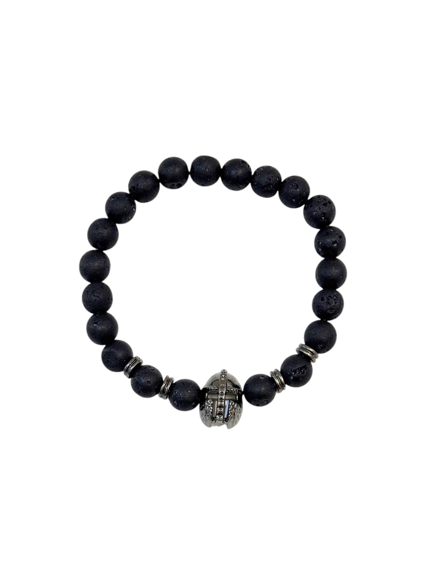 Pulsera Elasticada #Piedra volcánica con gladiador