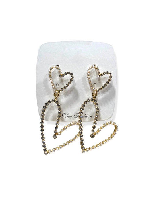 Aros de fantasía corazón #622 dorado