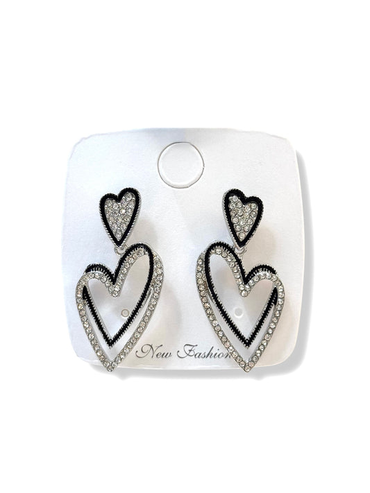 Aros de fantasía corazón #278 plateado