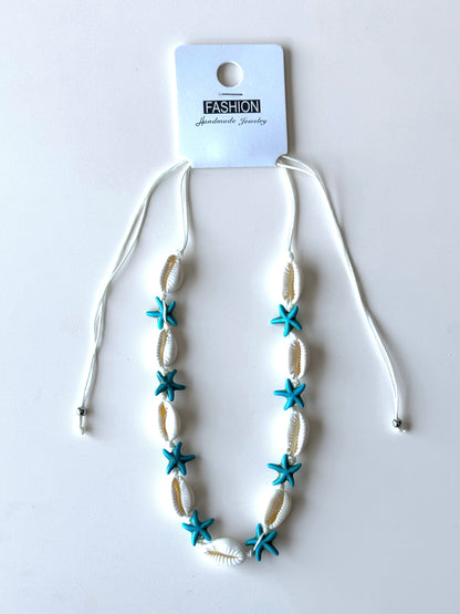 Collar de concha estrella azul Docena