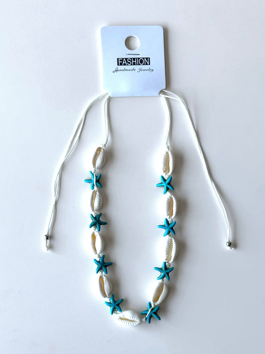 Collar de concha estrella azul Docena