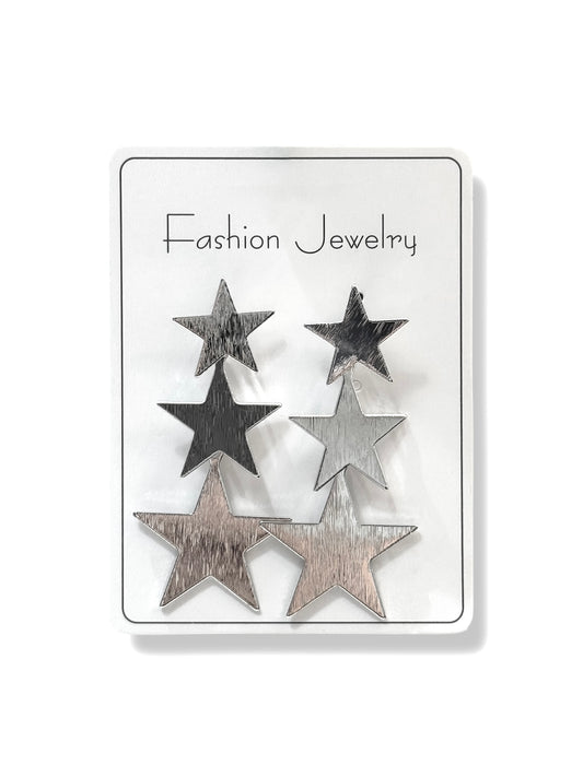 Aros de fantasía estrella #082 plateado