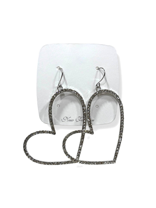 Aros de fantasía corazón #621 plateado