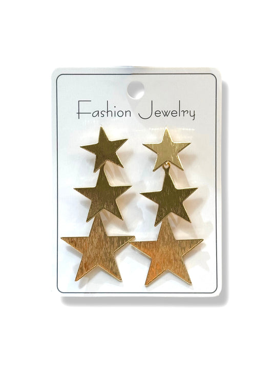 Aros de fantasía estrella #082 dorado