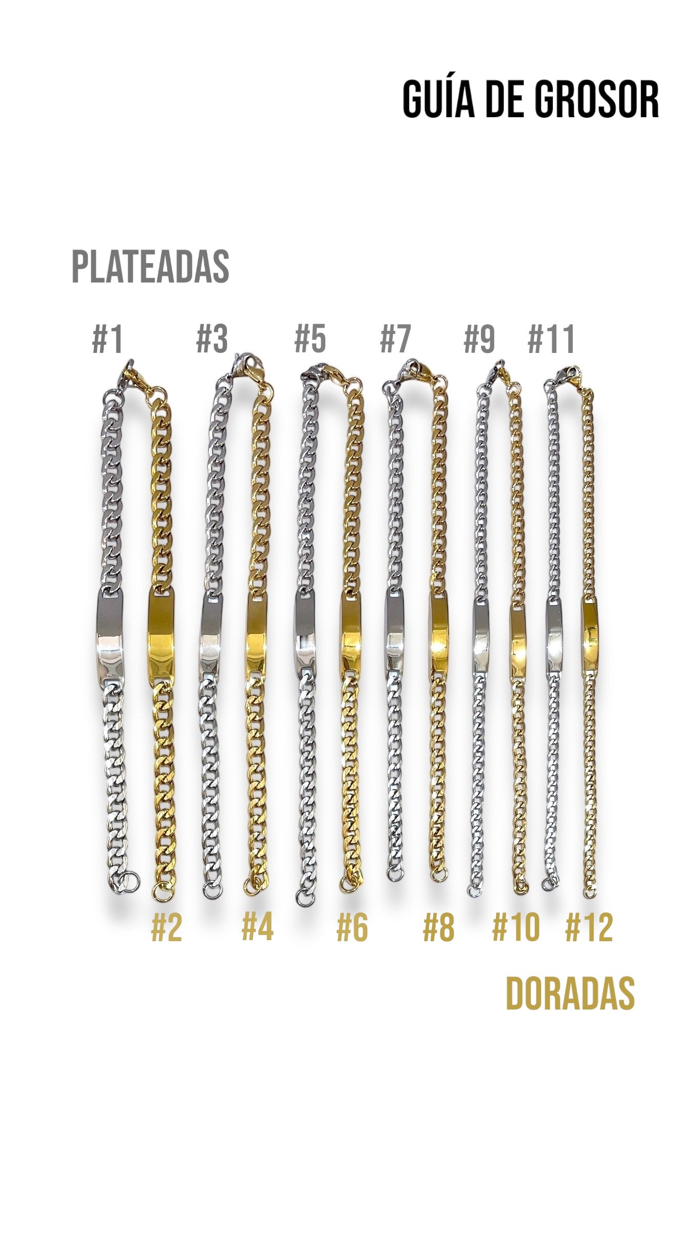 Pulsera de cadena de acero modelo #6_ 7mm A-5