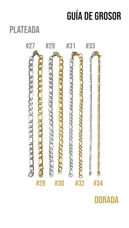 Pulsera de cadena de acero modelo #34_ 3mm G-7