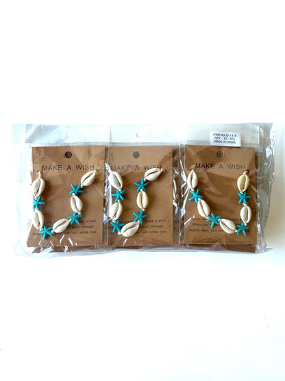 Pulsera de concha estrella azul_Docena